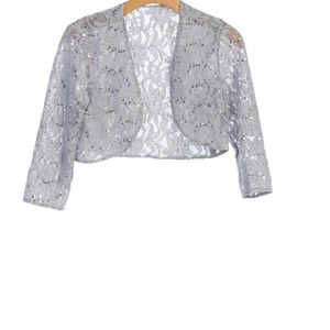 silver lace cardigan